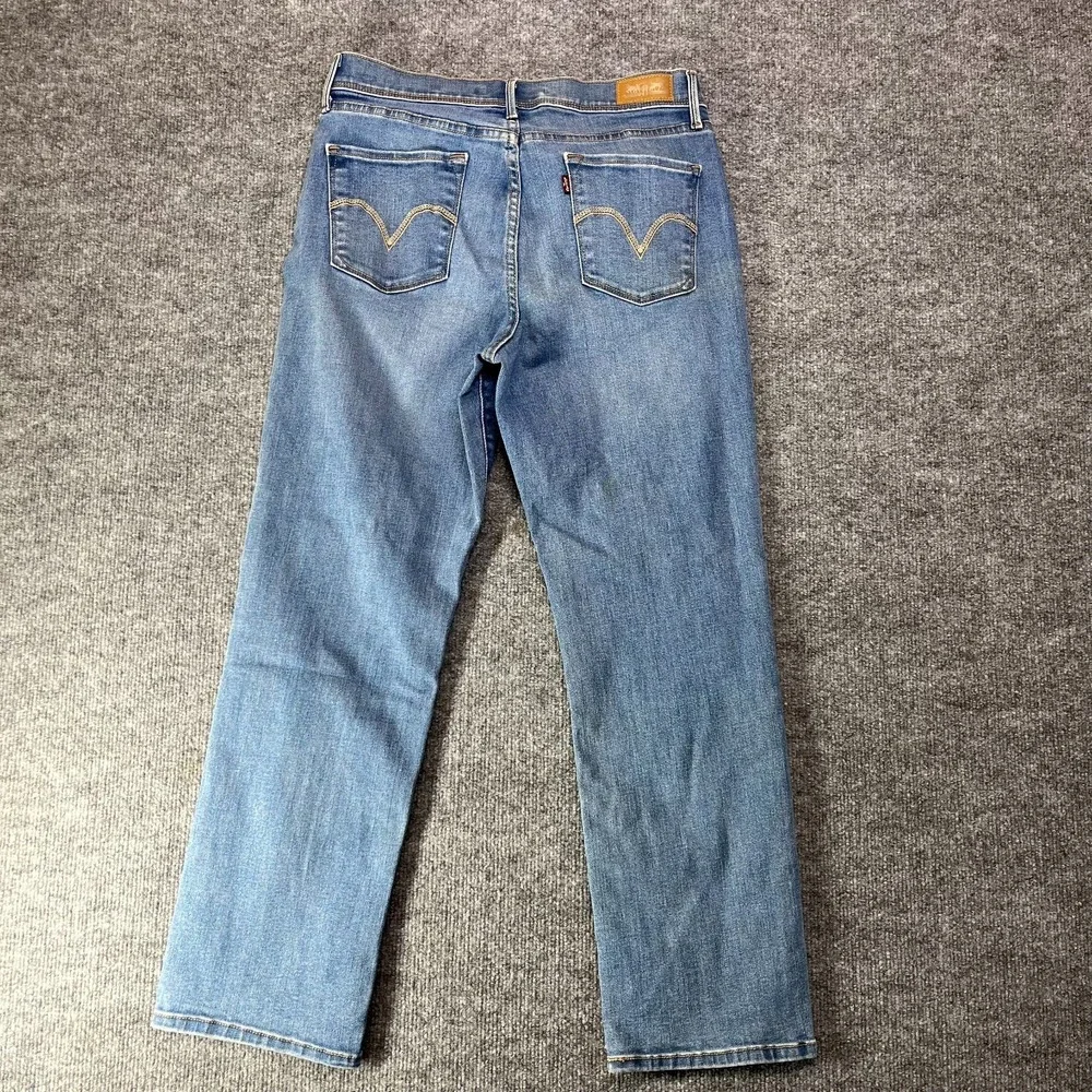 Levi's 512 Perfectly Slimming Straight Leg Jeans Mens Blue Denim Zip Fly - 30X27